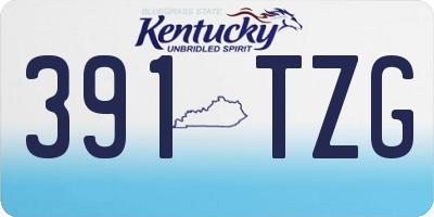 KY license plate 391TZG