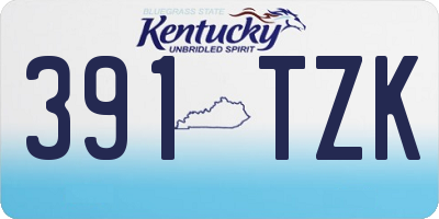 KY license plate 391TZK