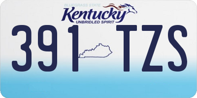 KY license plate 391TZS