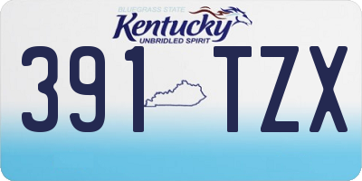 KY license plate 391TZX