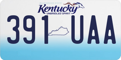 KY license plate 391UAA