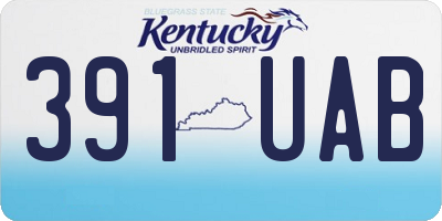 KY license plate 391UAB