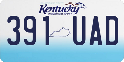 KY license plate 391UAD