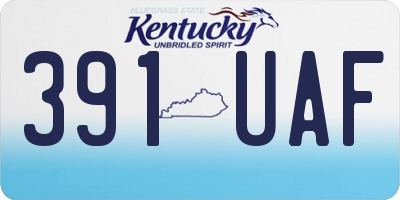 KY license plate 391UAF