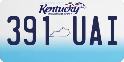 KY license plate 391UAI