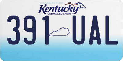 KY license plate 391UAL