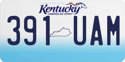 KY license plate 391UAM