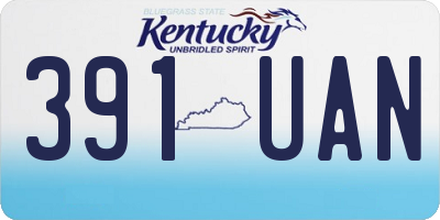 KY license plate 391UAN