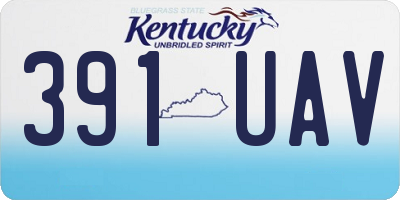 KY license plate 391UAV