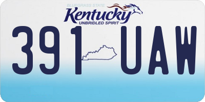 KY license plate 391UAW