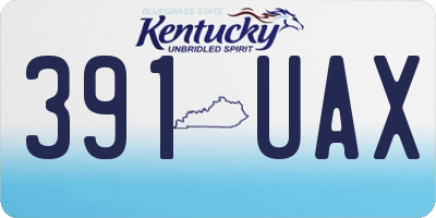 KY license plate 391UAX