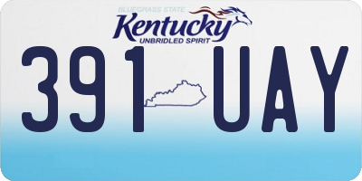 KY license plate 391UAY