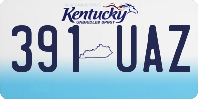KY license plate 391UAZ
