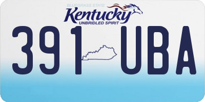 KY license plate 391UBA