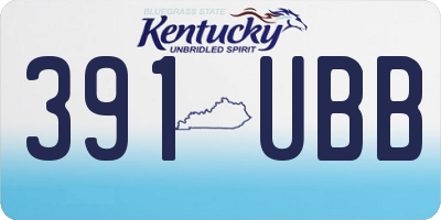 KY license plate 391UBB