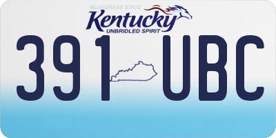 KY license plate 391UBC