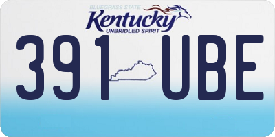 KY license plate 391UBE