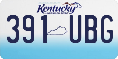 KY license plate 391UBG