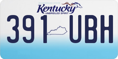 KY license plate 391UBH