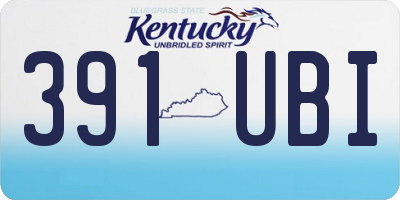KY license plate 391UBI
