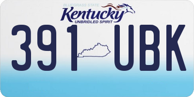 KY license plate 391UBK