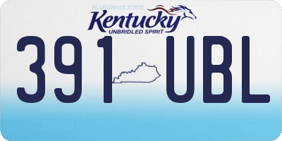 KY license plate 391UBL
