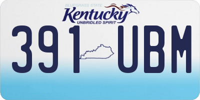 KY license plate 391UBM