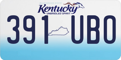 KY license plate 391UBO
