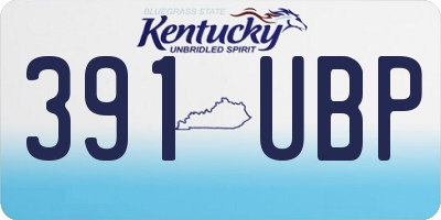 KY license plate 391UBP
