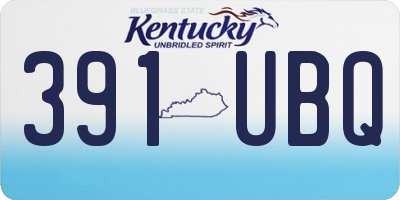 KY license plate 391UBQ