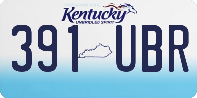 KY license plate 391UBR