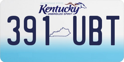 KY license plate 391UBT
