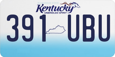 KY license plate 391UBU