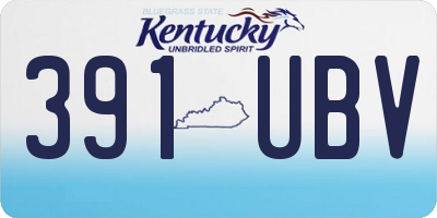 KY license plate 391UBV