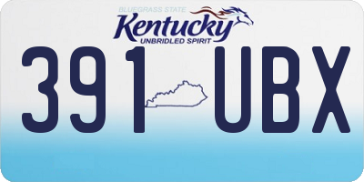 KY license plate 391UBX