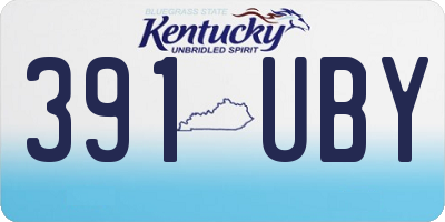KY license plate 391UBY