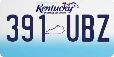 KY license plate 391UBZ