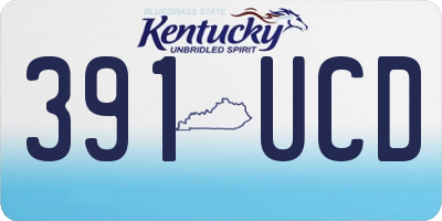KY license plate 391UCD