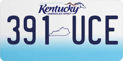 KY license plate 391UCE