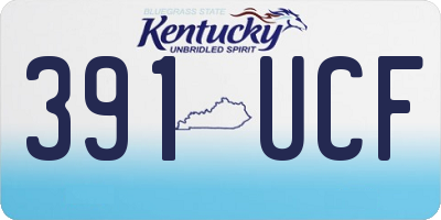 KY license plate 391UCF