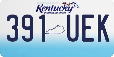 KY license plate 391UEK