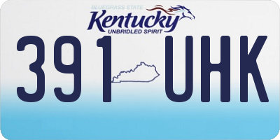 KY license plate 391UHK