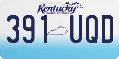 KY license plate 391UQD