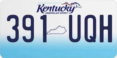 KY license plate 391UQH