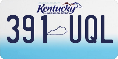 KY license plate 391UQL