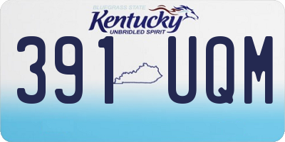KY license plate 391UQM