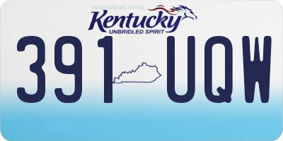 KY license plate 391UQW
