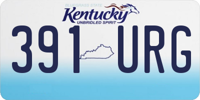 KY license plate 391URG