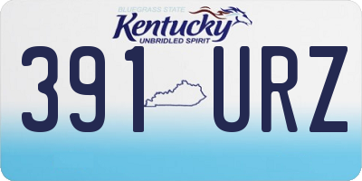 KY license plate 391URZ