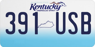 KY license plate 391USB
